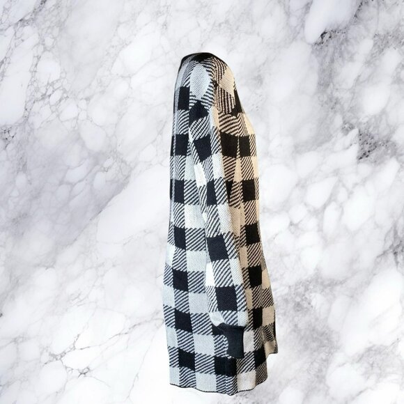 LPA Floyd Sweater Dress Black & Ivory Check - Picture 10 of 11